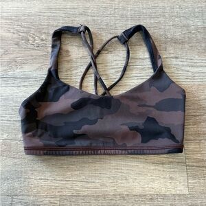 lululemon athletica Brown & Black Camo Strappy Sports Bra